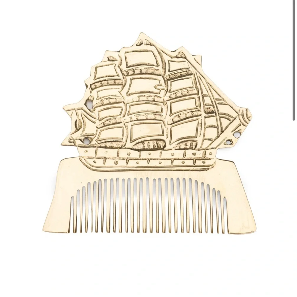 SIREN SONG Brass Gold Ship Design Comb